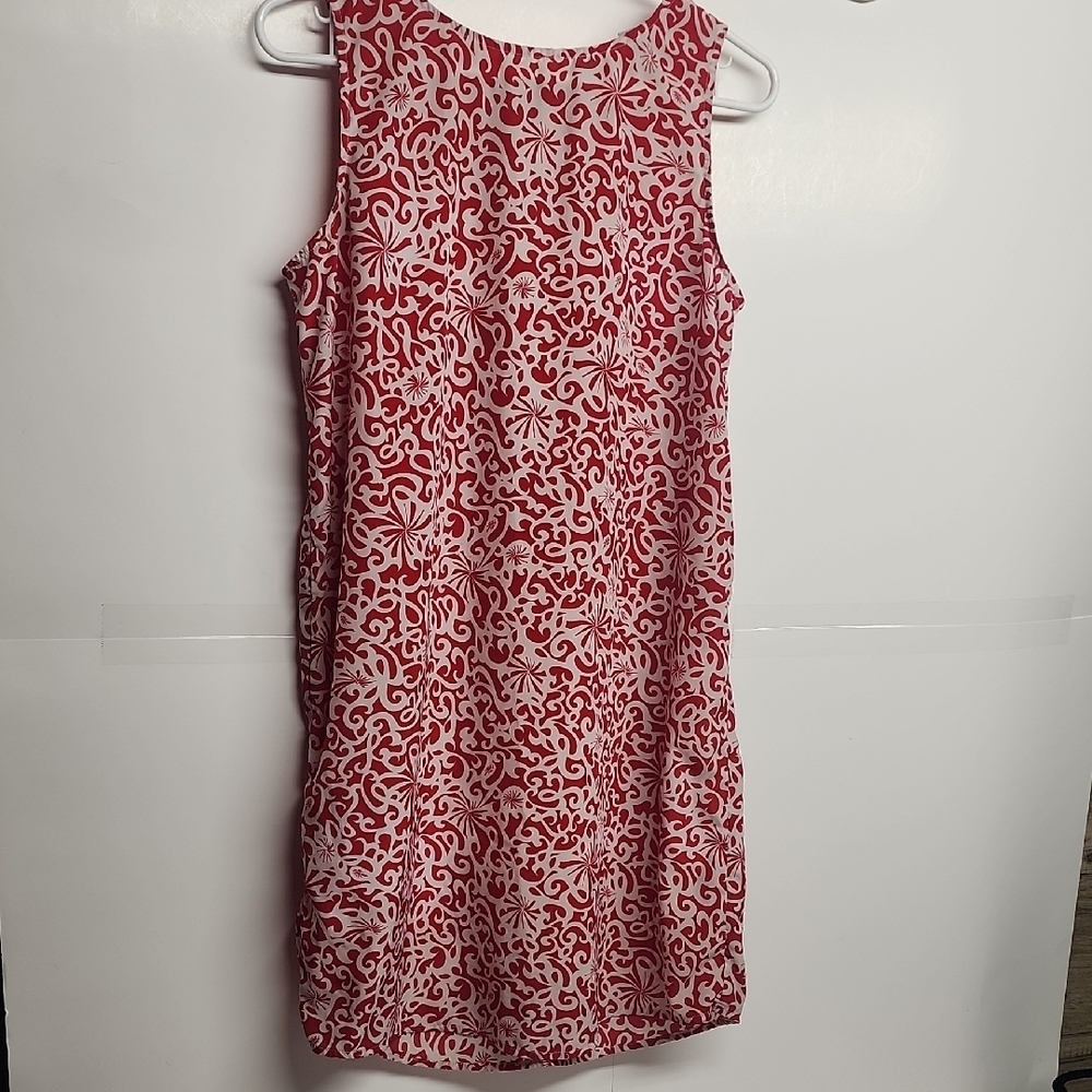 Halogen Red and White Swirl Mini Dress Size S Cute & Adorable